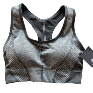 New Balance Gray Racerback Sports Bra Medium Padded NWT